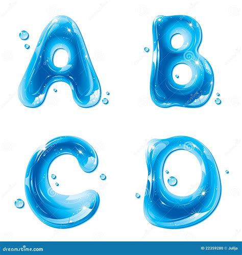 ABC Water Liquid Letter Set Capital A B C D Stock Photo Image