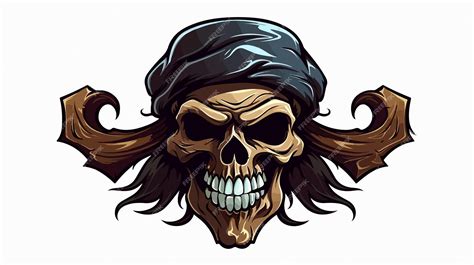 Cartoon Pirate Skull And Crossbones Illustration Premium Ai Generated