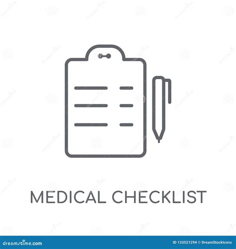 Lineare Ikone Der Medizinischen Checkliste Moderner Entwurf