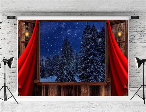 Buy Kate 7x5ft Christmas Backdrop Window Scene Trees Photography