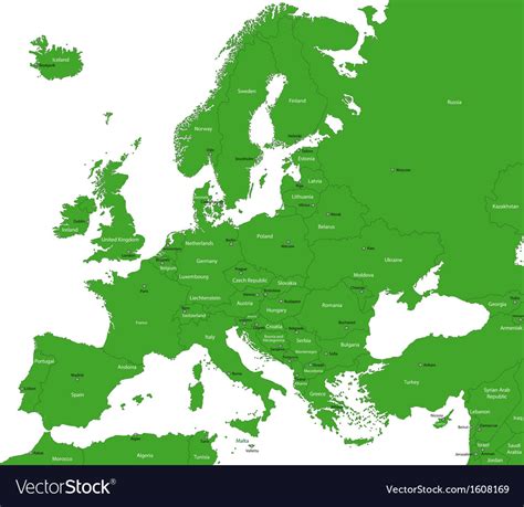 Green europe map Royalty Free Vector Image - VectorStock