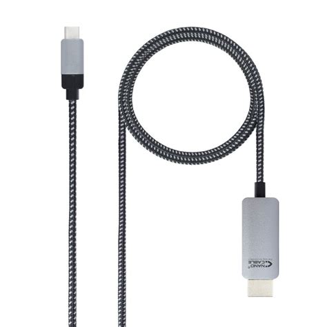 Nanocable Cable Conversor USB Tipo C A HDMI Macho Macho 1 8m Negro