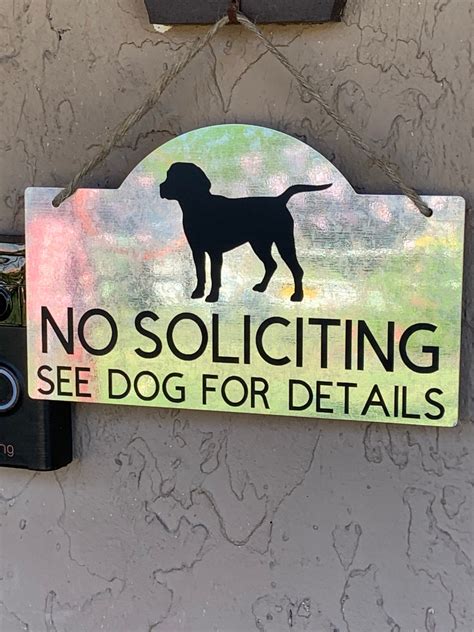 No Soliciting Dog Sign Personalized - Etsy