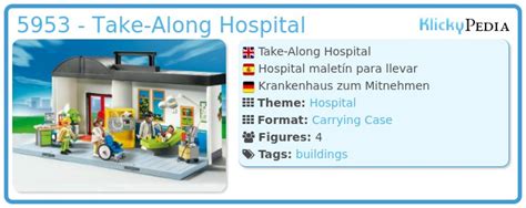 Playmobil Set Take Along Hospital Klickypedia