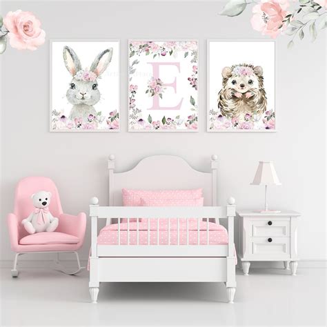 Blush Pink Floral Elephant Wall Art Baby Girl Elephant Etsy Artofit