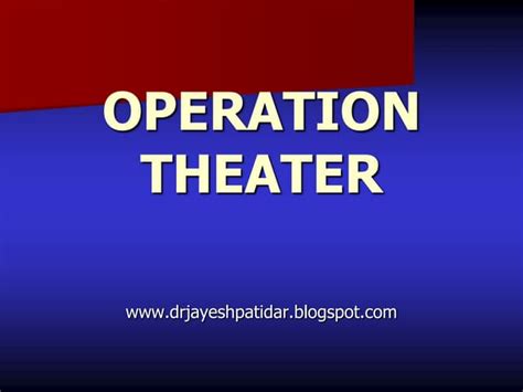 Operation Theater Ppt