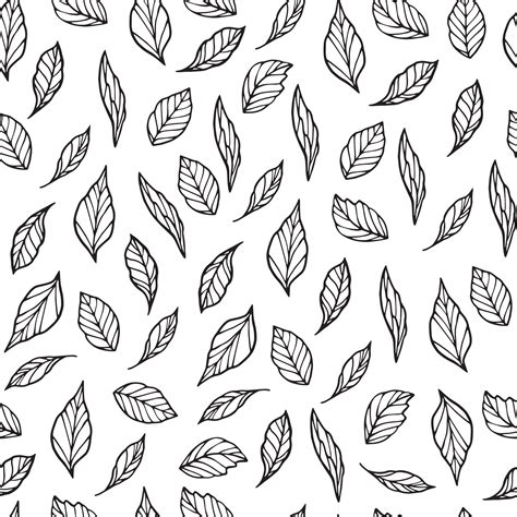 Black And White Leaves Pattern