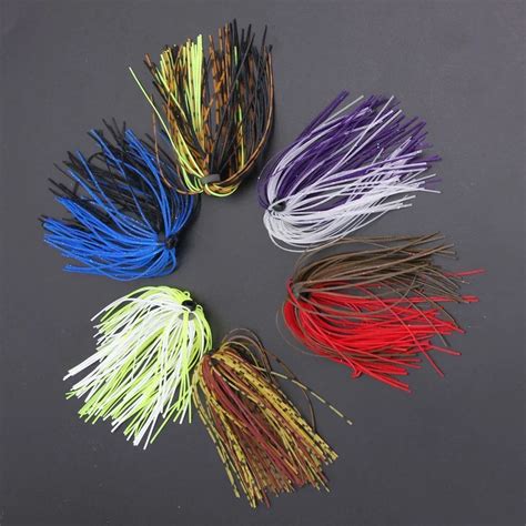 10pcs Mixed Color Fishing Rubber Jig Skirts 50 Strands Silicone Skirts