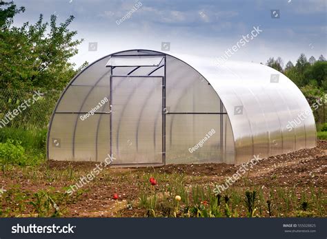 Small Greenhouse Metal Frame Covered Polycarbonate Stock Photo ...