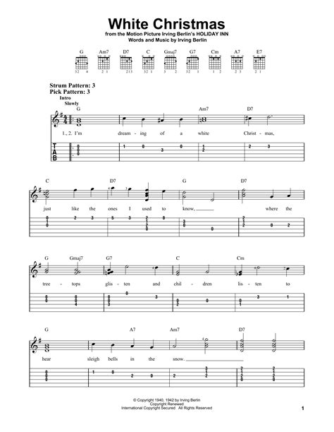 White Christmas by Irving Berlin - Easy Guitar Tab - Guitar Instructor