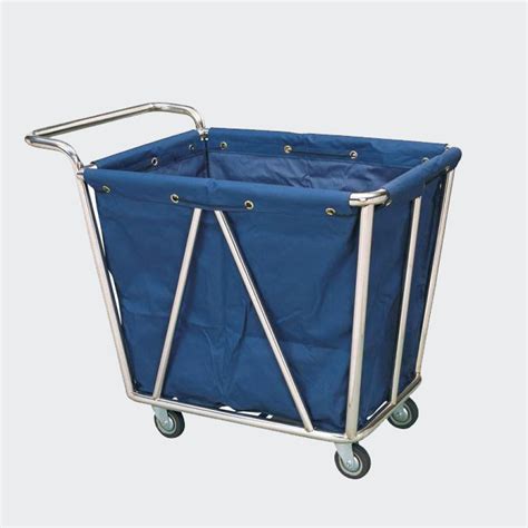 Stainless Steel Linen Trolley With Handle Akasia Commercial Products