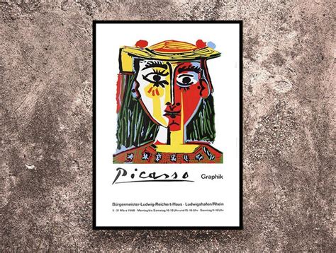 Reprint Of A 1978 Vintage Exhibition Poster For Works By Picasso Etsy Exhibition Poster