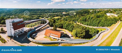 Aerial Shot of Sigulda Bobsleigh, Luge, and Skeleton Track Stock Image ...