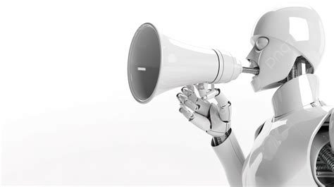 Humanoid Robot Is Speaking Into A Megaphone Background 3d Rendering