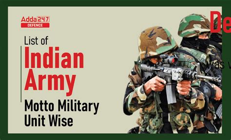 List of Indian Army Motto Military Unit Wise