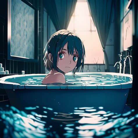 Premium Photo Anime Girl In Bath Character Art