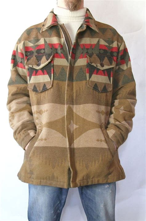 Banana Republic Cabinwear Native American Indian Wool Blend Jacket Coat M Ebay Veste Vintage