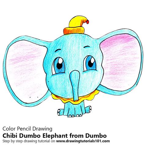 How To Draw Chibi Dumbo Elephant From Dumbo Chibi Characters Step By