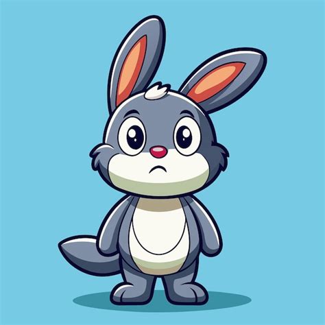 Adorable Confused Rabbit Cartoon Vector Icon Illustration Premium Ai