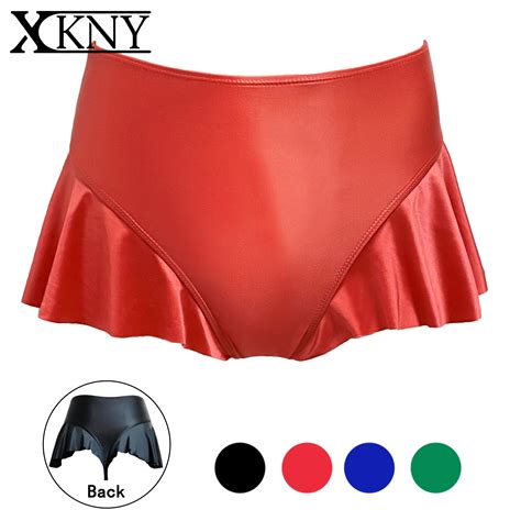 XCKNY Satin Oily Thong Smooth Silky Bikini T Shaped Umbrella Skirt Sexy