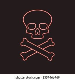 Skull Bandana Eyepatch Neon Sign Pirates Stock Vector Royalty Free