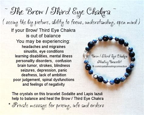 Healing Chakra Bracelets The Brow/Third Eye Chakra Made with the ...