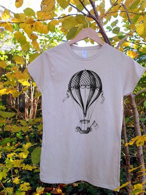 Hot Air Balloon Tee Vintage Retro Print Art Flying Sky Etsy Retro Prints Vintage Tees