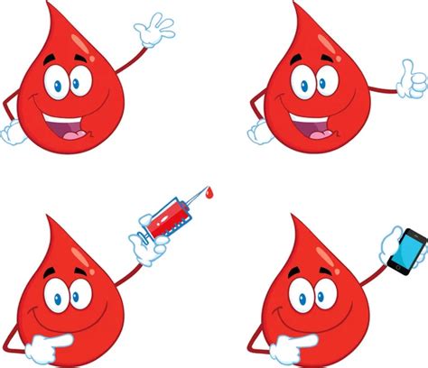 Blood Drop Character Stock Vector By Hittoon