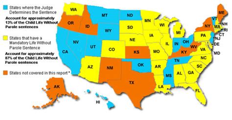 Trial Search Blog Map Of How States Give Juvenile Lifetime