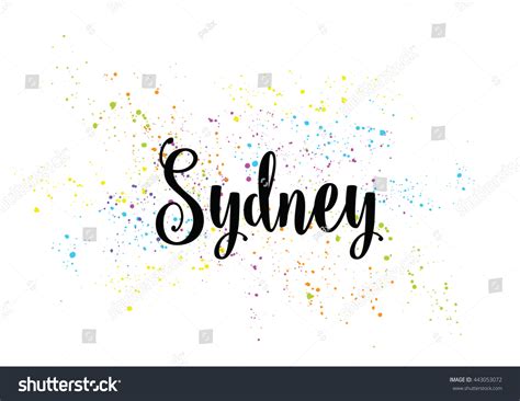 Sydney Australia City Typography Lettering Design Stock Vector