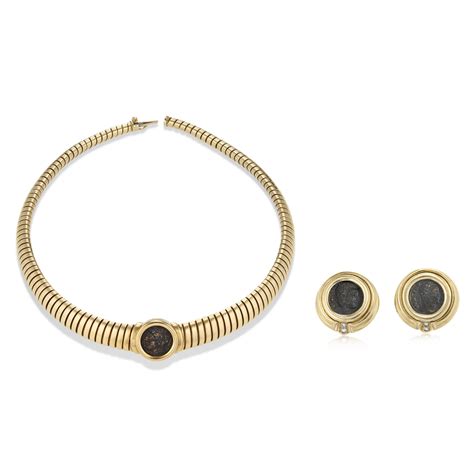 Bulgari Monete Tubogas Coin Necklace And Unsigned Coin Earrings Christies