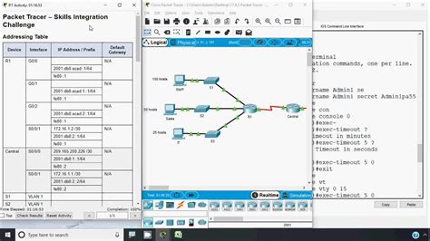 17 8 2 Packet Tracer Skills Integration Challenge Progress Youtube