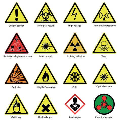 set of Hazard symbols. . Vector illustration 11168577 Vector Art at ...