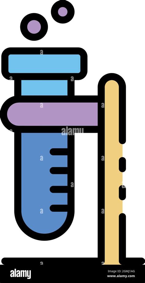 Icono Del Tubo De Prueba De Laboratorio Forense Contorno Del Icono Del