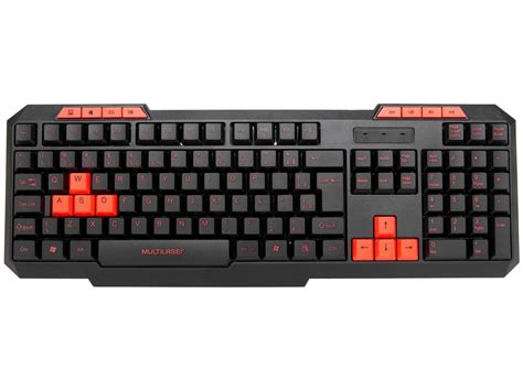 Teclado Numérico Gamer USB Multilaser Hotkeys Slim ABNT 2 Preto e