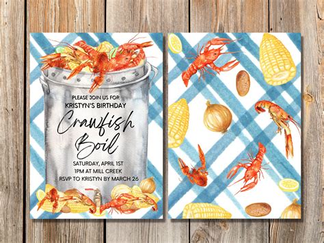 Editable Crawfish Boil Invitation Crayfish Boil Party Crawfish Boil