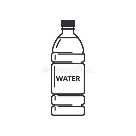 Plastic Water Bottle Icon Outline Style Stock Vector Illustration Of