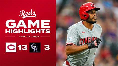 Reds Vs Rockies Game Highlights 6 3 24 MLB Highlights YouTube