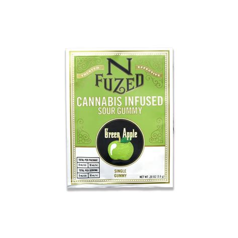 Sour Green Apple Single Gummy 10mg Nfuzed Gummies Jane