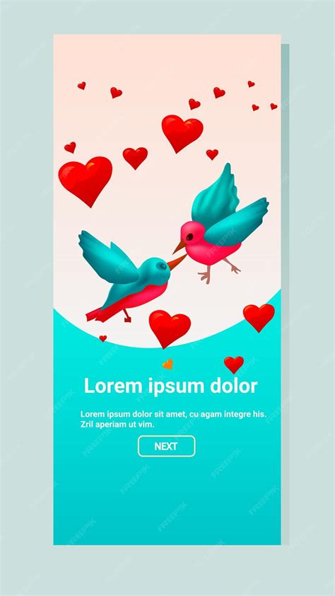 Premium Vector Birds With Hearts Happy Valentine Day Celebration