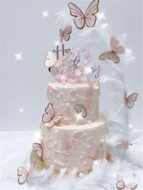 Dreamy Butterflies Cake 🦋 Butterfly Theme Cake Butterfly Birthday Cakes Butterfly Cakes