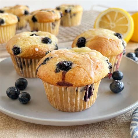 Cake Mix Blueberry Muffins With Lemon Glaze