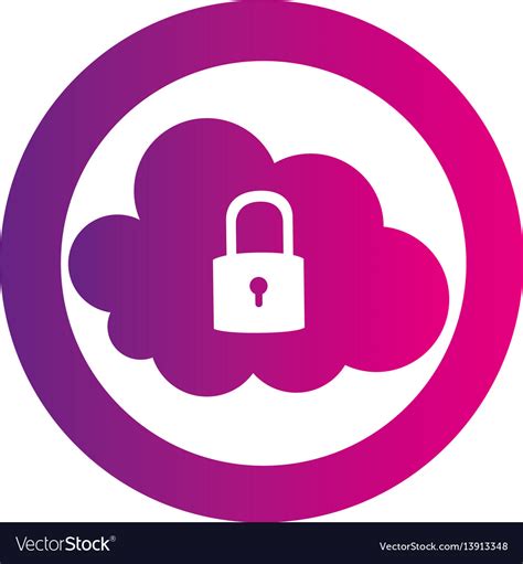 Color Circular Emblem With Secure Padlock Cloud Vector Image