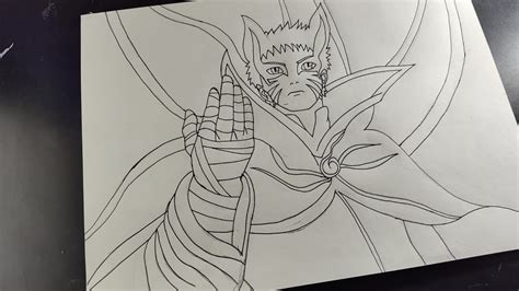 How To Draw Naruto Baryon Mode Outline Tutorial Step By Step