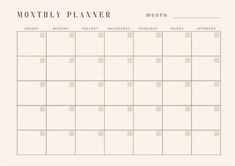 A Printable Calendar For The Month Planner