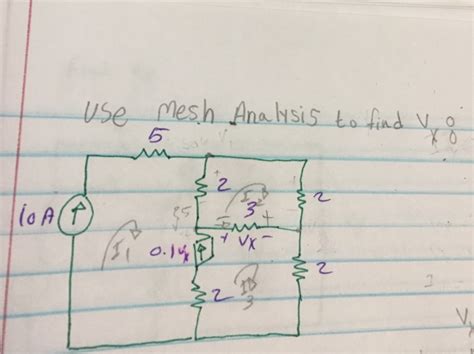 Solved Use Mesh Analysis To Find V X Chegg