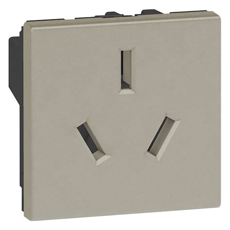 Socket Arteor Chinese 16 A 2P E Shuttered 2 Modules Champagne