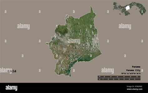 Shape of Coclé province of Panama with its capital isolated on solid