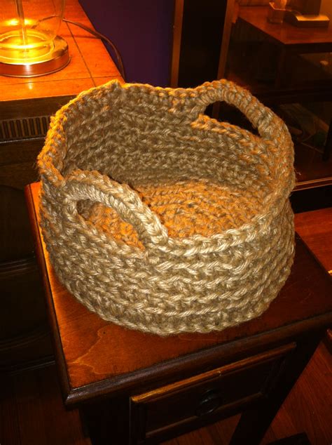 Crochet Jute Bread Basket I Made Yarn Projects Bargello Patterns