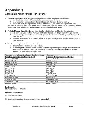 Fillable Online Appendix Q Application Packet For Site Plan Review